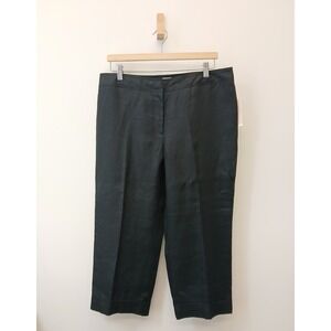 Liz Claiborne Villager Raime Crop Trousers Women 14 Black Cuffed Pants Pockets